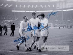 Queens Park Rangers 1967 League Cup Winners signed photographs, two 16 by 12in. photographs,