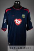 Dejan Stefanovic signed navy and red Portsmouth no.3 away jersey, season 2003-04, short-sleeved with