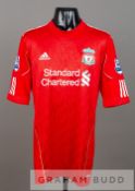 Danny Wilson red Liverpool no.22 home jersey, season 2010-11, short-sleeved with BARCLAYS PREMIER
