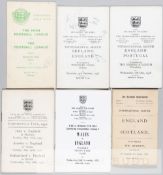 Four Football Association England International match and Continental Tour itinerary cards dating