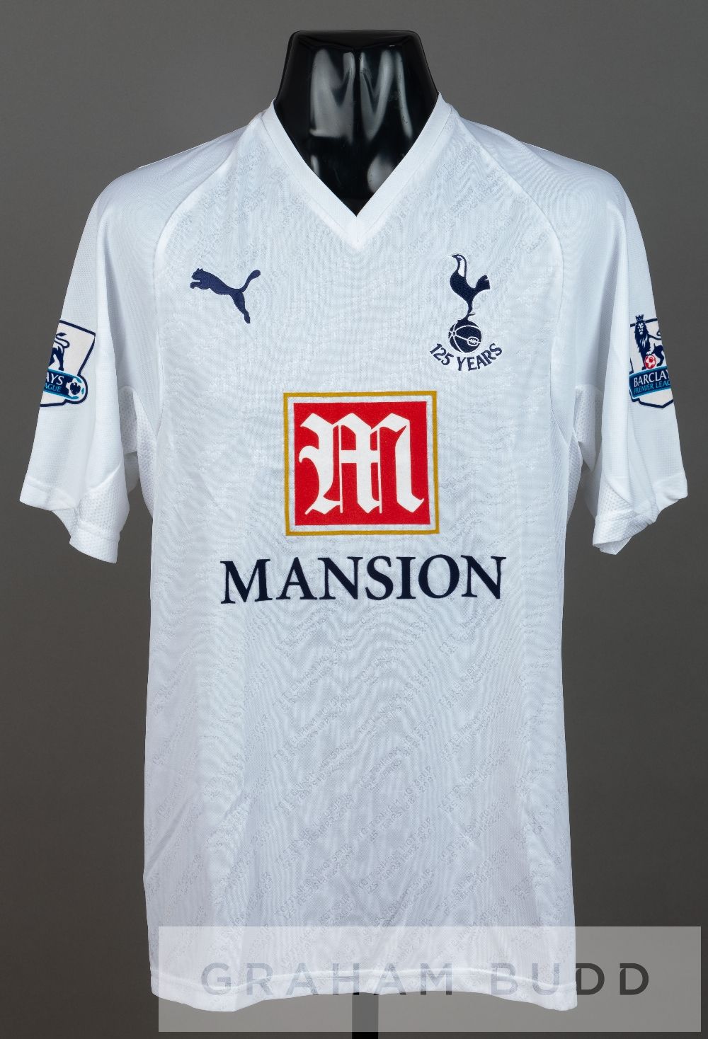 Lee Young-Pyo signed white Tottenham Hotspur no.3 home jersey, season 2007-08, short-sleeved with