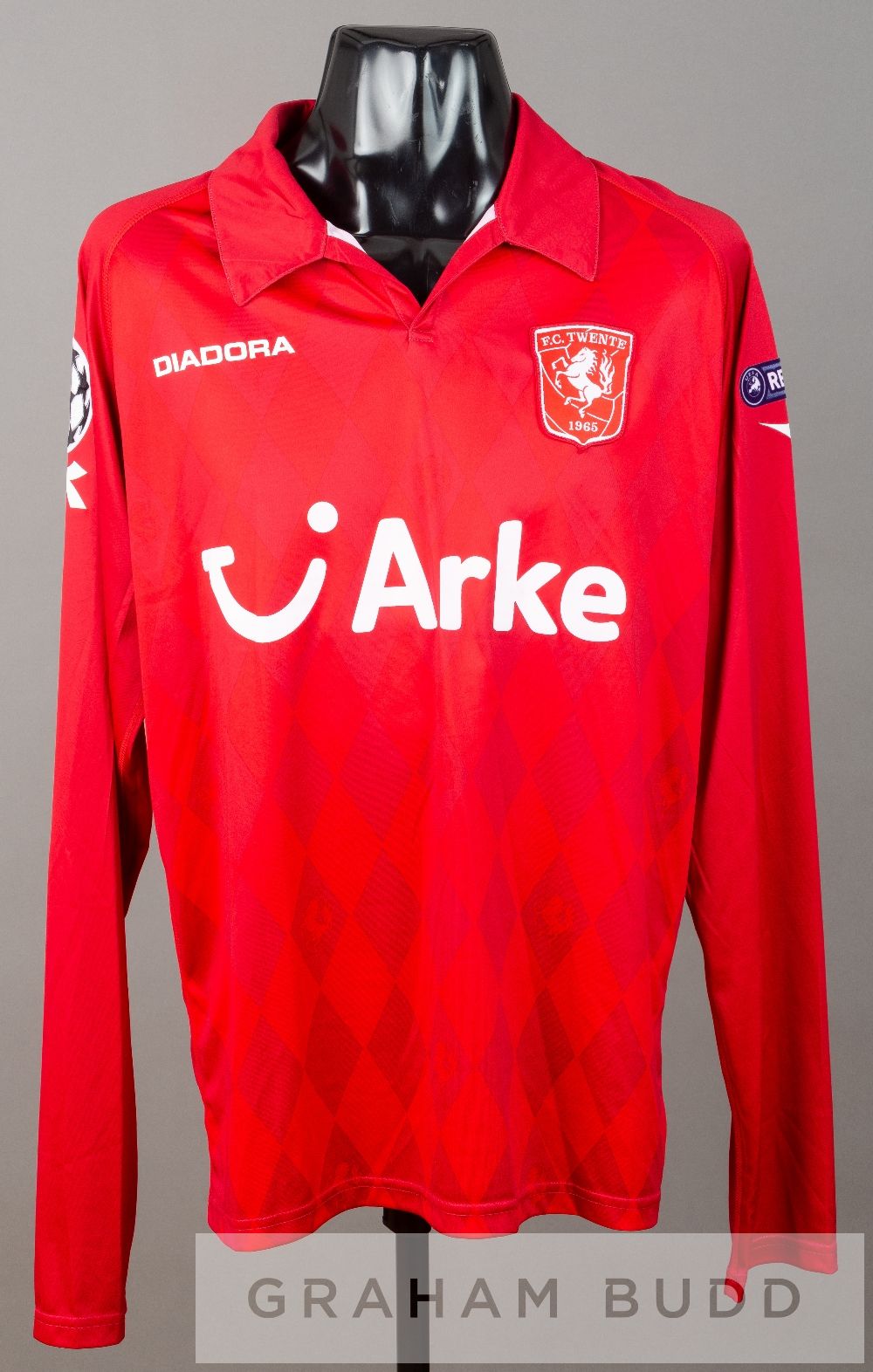 Luuk De Jong red FC Twente no.9 jersey v Tottenham Hotspur in the UEFA Champions League Group A at