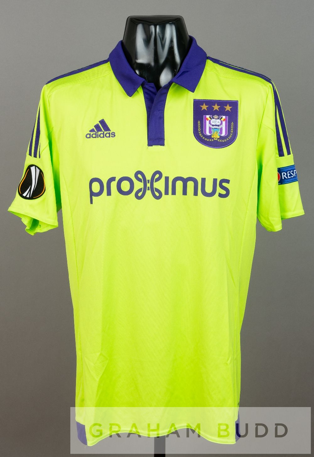 Defour lime green and purple Anderlecht no.16 jersey v Tottenham Hotspur in the UEFA Europa League