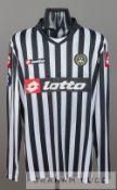 Marco Motta black and white stripped Udinese Calcio no.23 jersey v Tottenham Hotspur in UEFA Cup