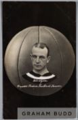 George Woodger Crystal Palace player portrait postcard, by J Russell & Sons, with legend, 13 by 8cm