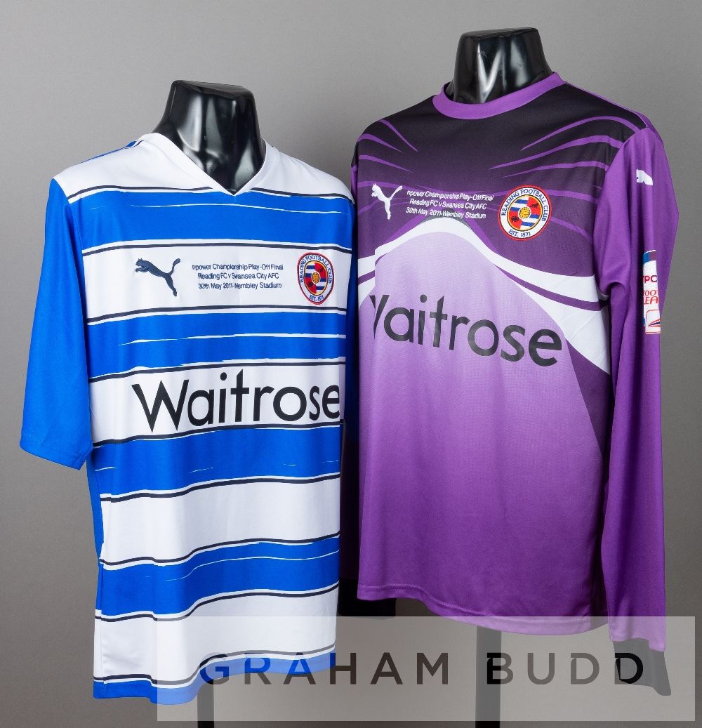 Two Reading Npower Championship Play-Off Final jersey's v Swansea City AFC at Wembley, 30th May