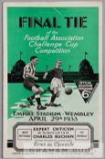F.A. Cup Final programme Everton v Manchester City played at Wembley Stadium 29th April 1933,
