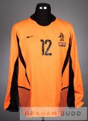 Jimmy Floyd Hasselbaink orange and black Netherlands no.12 jersey v Austria in the UEFA European