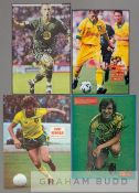 A collection of player autographs from Norwich City teams dating from the 1960s onwards,