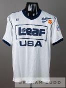 Chris Haywood white Baltimore Blast no.8 jersey, circa 1990s, by Bike, short-sleeved with BIKE