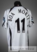 Luis Boa Morte signed white and black Fulham no.11 home jersey, season 2006-07, short-sleeved with