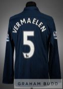 Thomas Vermaelen signed navy and blue Arsenal Poppy no.5 away jersey, season 2009-10, long-sleeved