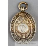 Football League representative medal awarded for the match v Scottish Football League at Ibrox,