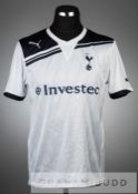 Aaron Lennon signed white Tottenham Hotspur No.7 match-worn home jersey season 2010-11, signed to