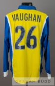 Tony Vaughan Cardiff City Centenary Year no.26 away jersey, season 1999-2000, by X.A.R.A., long-