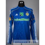 Roman Zozulya blue and white Dynamo Kiev no.49 jersey v Manchester City in the UEFA Europa League