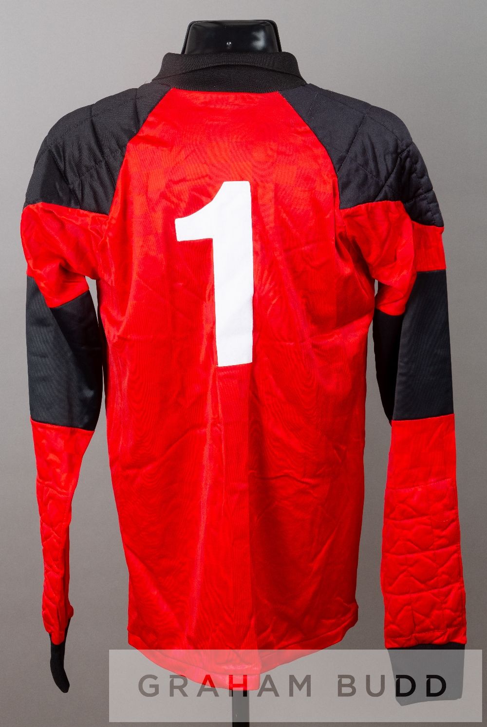 Alan Knight red and black Portsmouth no.1 goalkeeper's jersey, circa 1990, by Scoreline, long- - Image 2 of 2