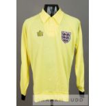 Peter Shilton yellow and black England no.13 goalkeeper's jersey, circa mid 1970s, by Admiral,