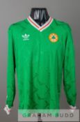 Republic of Ireland No.20 jersey circa 1990,  by Adidas, long-sleeved with embroidered FA IRELAND