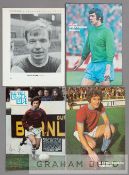 A collection of player autographs from Burnley teams dating from the 1960s onwards, comprising 35