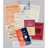 Eight Arsenal programmes dating between 1935 and 1949, away at Brentford 2nd November 1935; 3 x