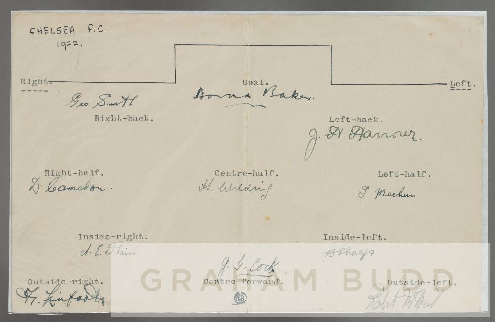 CHELSEA F.C 1922-23 RARE INK AUTOGRAPHS INC x4 ENGLAND INTERNATIONAL PLAYERS Chelsea finished 19th