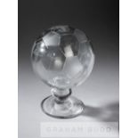 Glass football trophy commemorating Arsenal's victory over Manchester United in the F.A. Cup Final