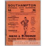 Southampton FC official handbook, season 1933-34, 82-page booklet with orange cover printed in