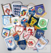 Collection of players exchange pennants relating to various Football Associations given to players