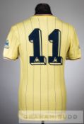 An important match-worn jersey in the history of Chelsea FC being the Clive Walker yellow away No.11