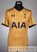 Kyle Walker-Peters gold and navy strip Tottenham Hotspur no.37 third change jersey, season 2016-