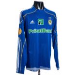 Roman Eremenko blue Dynamo Kiev No.23 home jersey from the UEFA Europa League match against