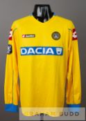 Fernando Tissone yellow Udinese Calico No.8 third-choice away jersey from the UEFA Cup quarter-final