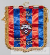 CSKA Moscow match pennant v Arsenal in the UEFA Europa League Quarter-Final first leg at Emirates