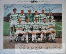 Celtic 1967 Lisbon Lions squad-signed Ty-Phoo Tea collector's card, fine set of autographs of the