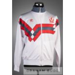 A white, red and grey Liverpool official player-issue Candy tracksuit zipped jacket, season 1989-90,