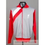 Red, grey and white Liverpool player issue tracksuit jacket, circa 1987, long-sleeved with centre