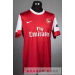 Bakary Sagna red and white Arsenal No.3 home jersey v Celtic in the UEFA Champions League qualifying