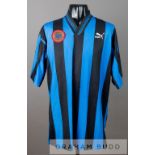 Blue and black stripped Club Brugge K.V. UEFA Champions League no.2 jersey, season 1992-93, by Puma,