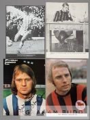 A collection of player autographs from Huddersfield Town teams dating from the 1960s onwards,