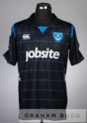 Younes Kabou black and blue Portsmouth no.3 away jersey, season 2009-10, short-sleeved with BARCLAYS