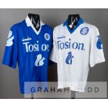 Two FC Kuusysi Lahti Finland jerseys, circa 1989, both by Diadora, with club crest and sponsor