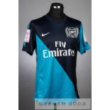 Carl Jenkinson navy and blue Arsenal No.25 away jersey v Boca Juniors in the Emirates Cup at