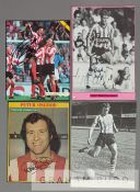 A collection of player autographs from Southampton teams dating from the 1960s onwards, comprising