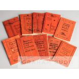 Unbroken run of ten Arsenal Football Club handbooks dating between seasons 1930-31 and 1939-40, some