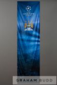 Large Manchester City 2021 UEFA Champions League Final official fabric banner, blue skyline city