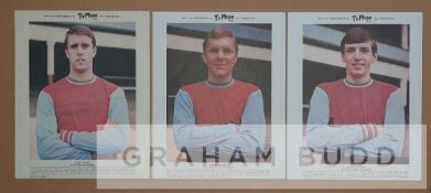 West Ham United 'Holy Trinity' set of three signed Ty-Phoo collector's cards signed by 1966 World