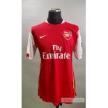 Tomas Rosicky red Arsenal No.7 home jersey, season 2007-08, short-sleeved, BARCLAYS PREMIER LEAGUE