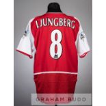 Freddie Ljungberg red and white Arsenal no.8 home jersey in the Premier League, season 2003-04,