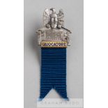 FIFA 1934 World Cup player's badge, inscribed in blue enamel GUIOCATORE, additionally inscribed